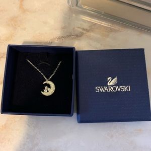 Swarovski crescent moon and stars necklace